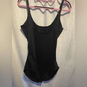 Sexy sheer/scalloped sides, clasp crotch, under breast shapewear bodysuit